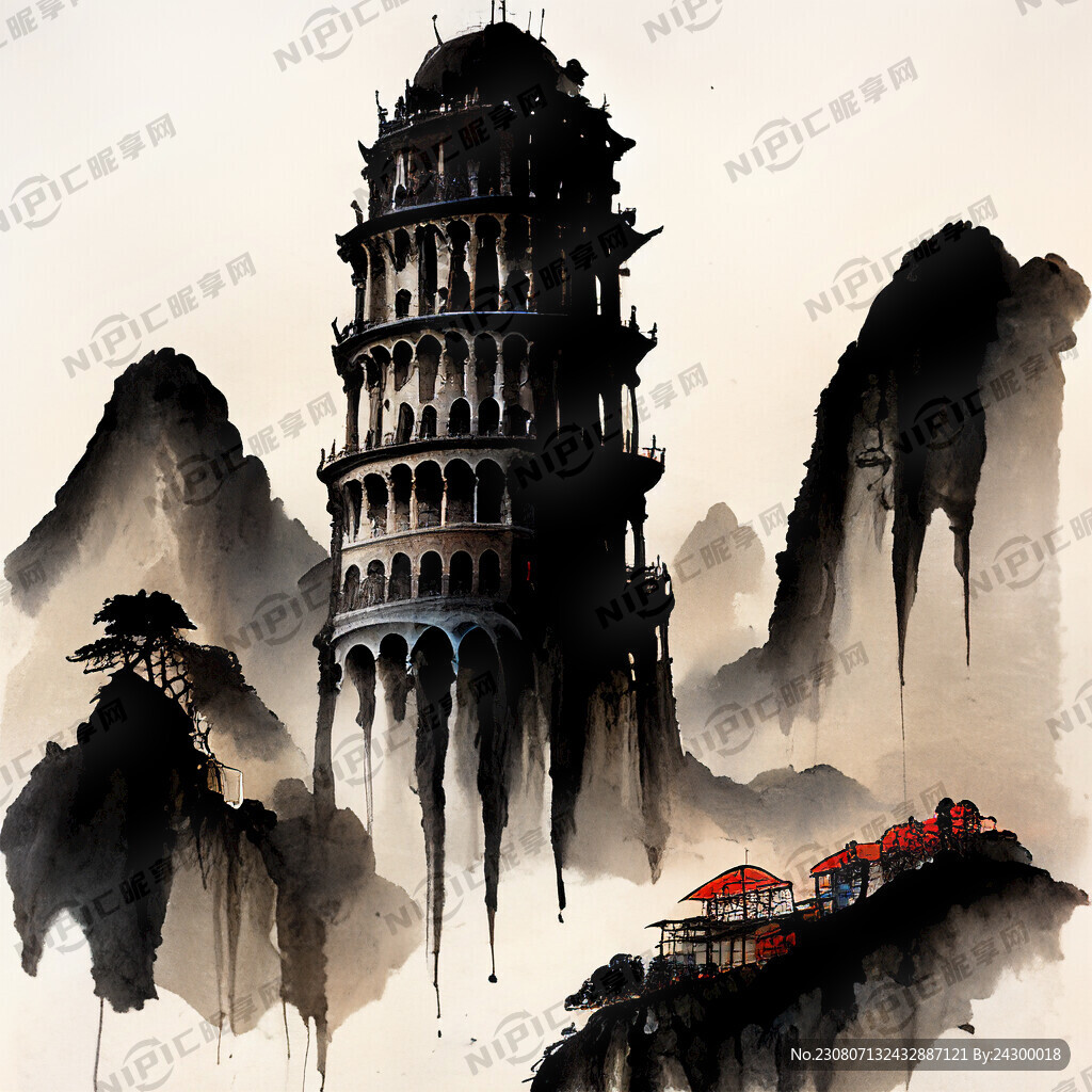 蜘蛛侠 山水画 法拉利