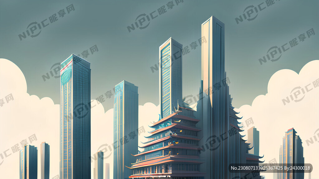 通天大楼 现代建筑群