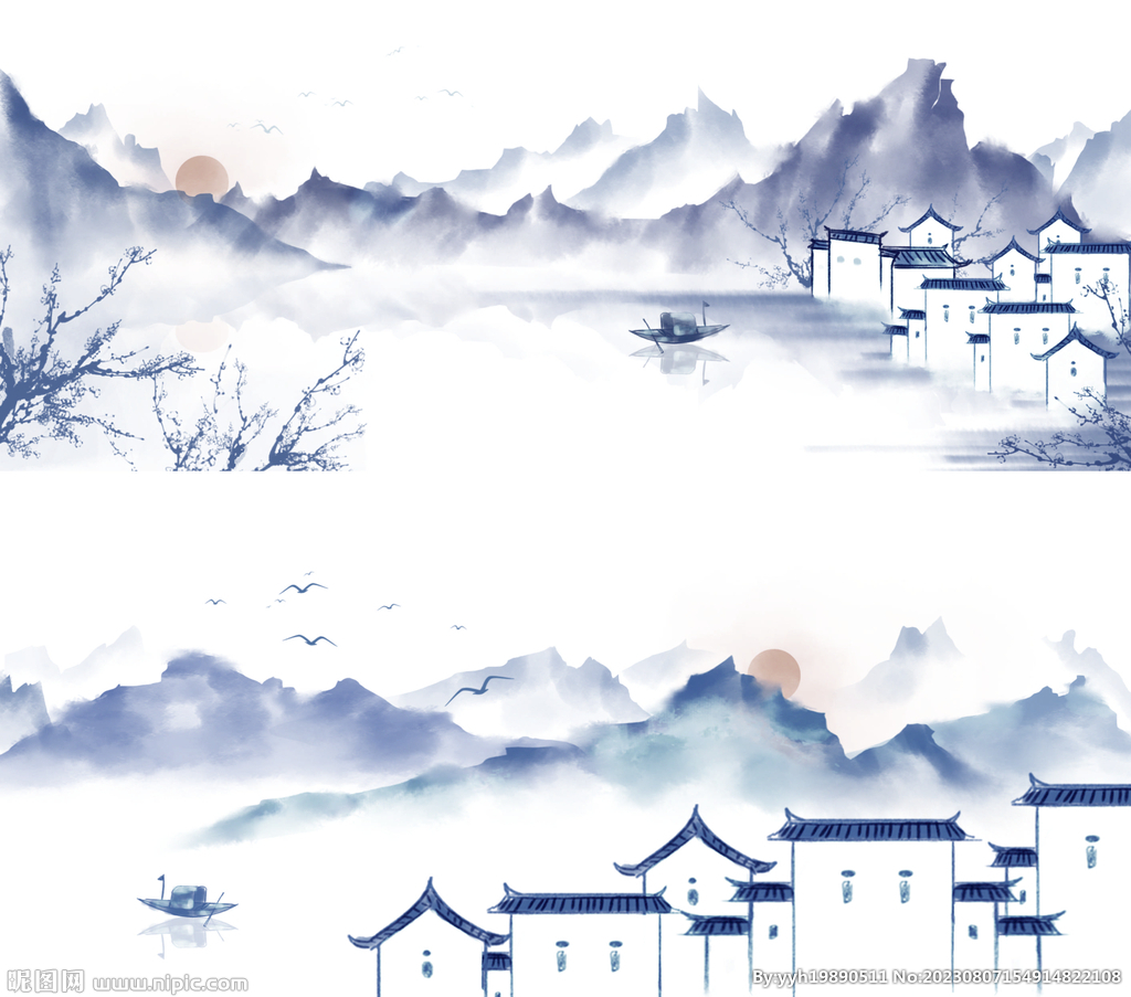 水墨山水中式