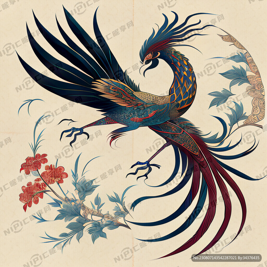 中式古典双凤图案