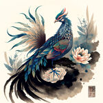 中式古典双凤图案