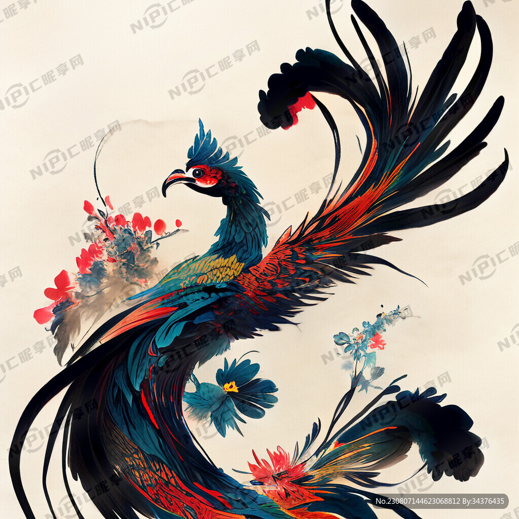中式古典双凤图案
