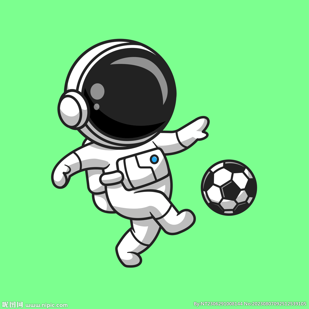Q版宇航员踢足球