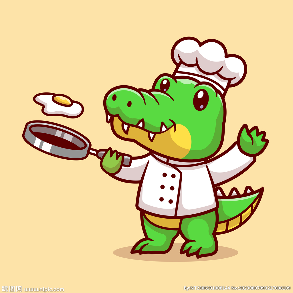 卡通鳄鱼厨师