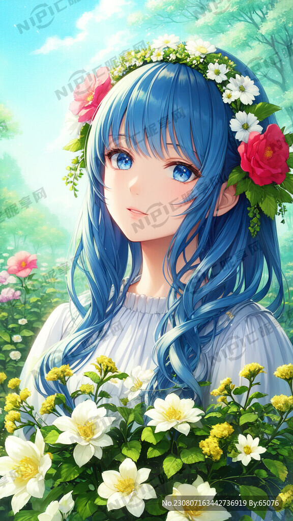 古风动漫少女 唯美春日花神