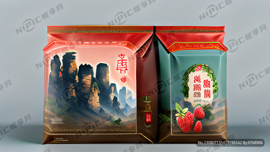 张家界莓茶包装 土家族元素