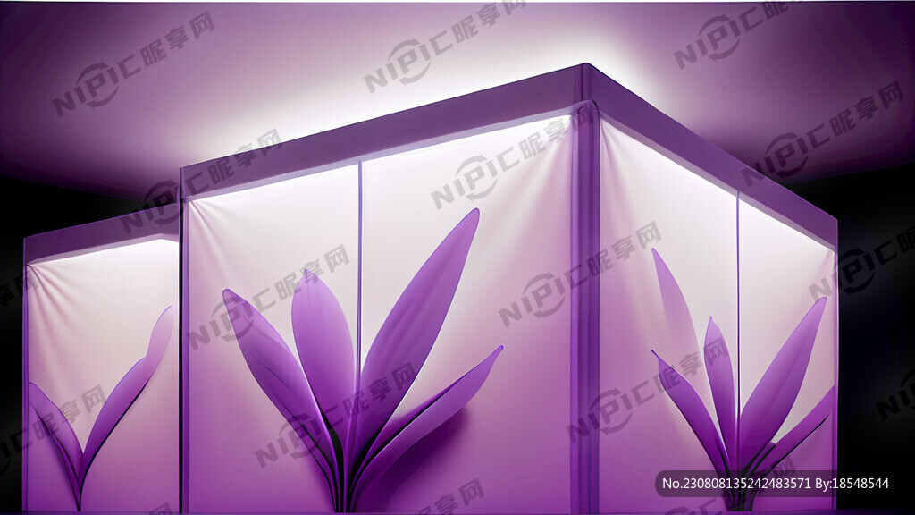 马兰花科技馆软膜灯箱简单大气颜