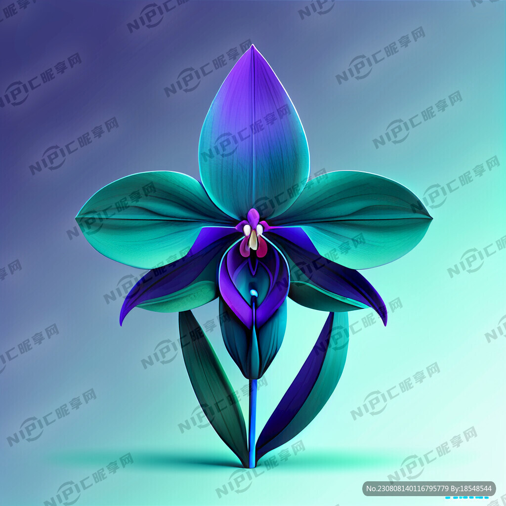 马兰花科技化现代化简单化蓝色紫