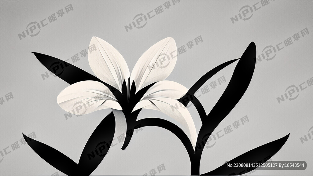 马兰花极简单色标志