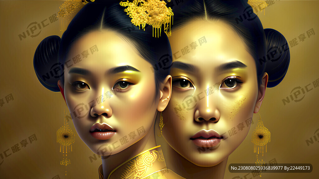 纯黄金色