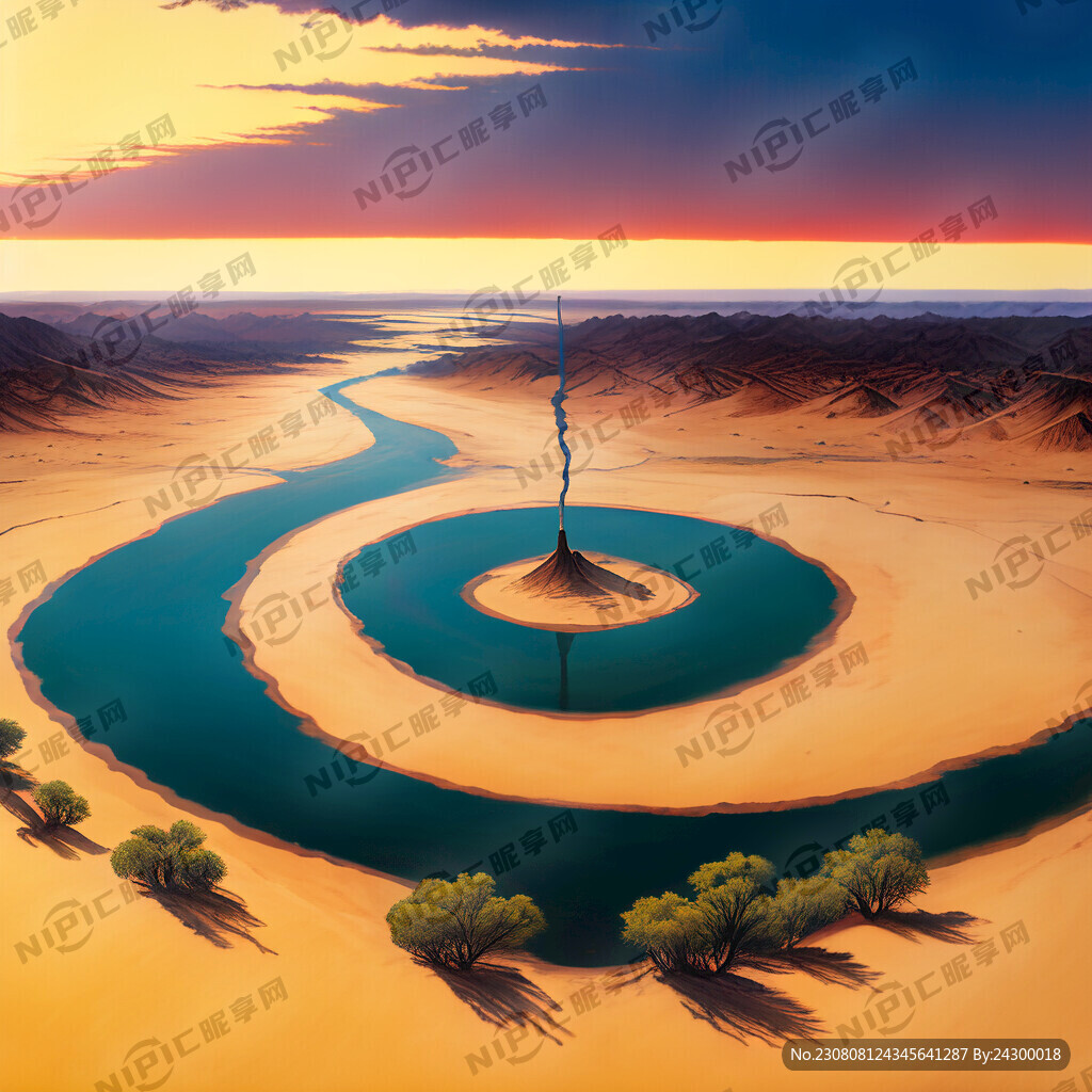 超大广角 俯视视角 大漠孤烟直