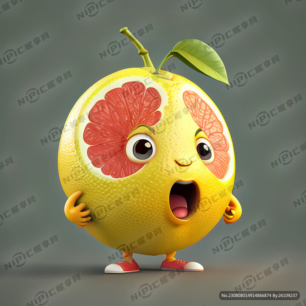 卡通柚子人物