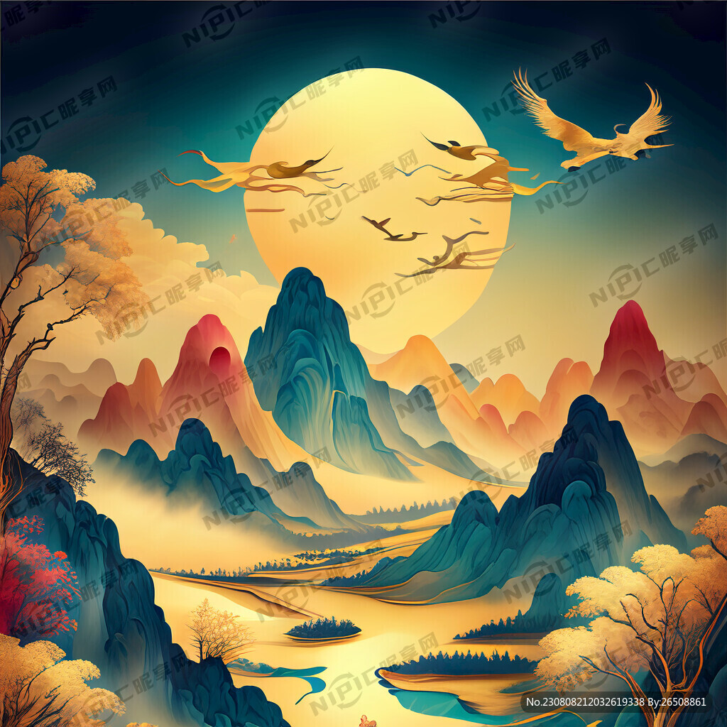 牛 梦幻唯美新中式风景 超高清