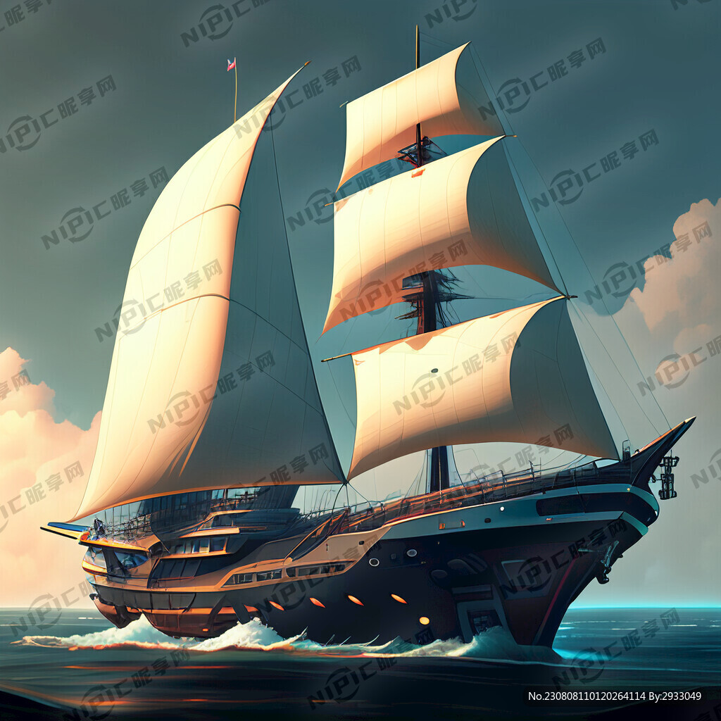 科技 船 3D 质感 航海