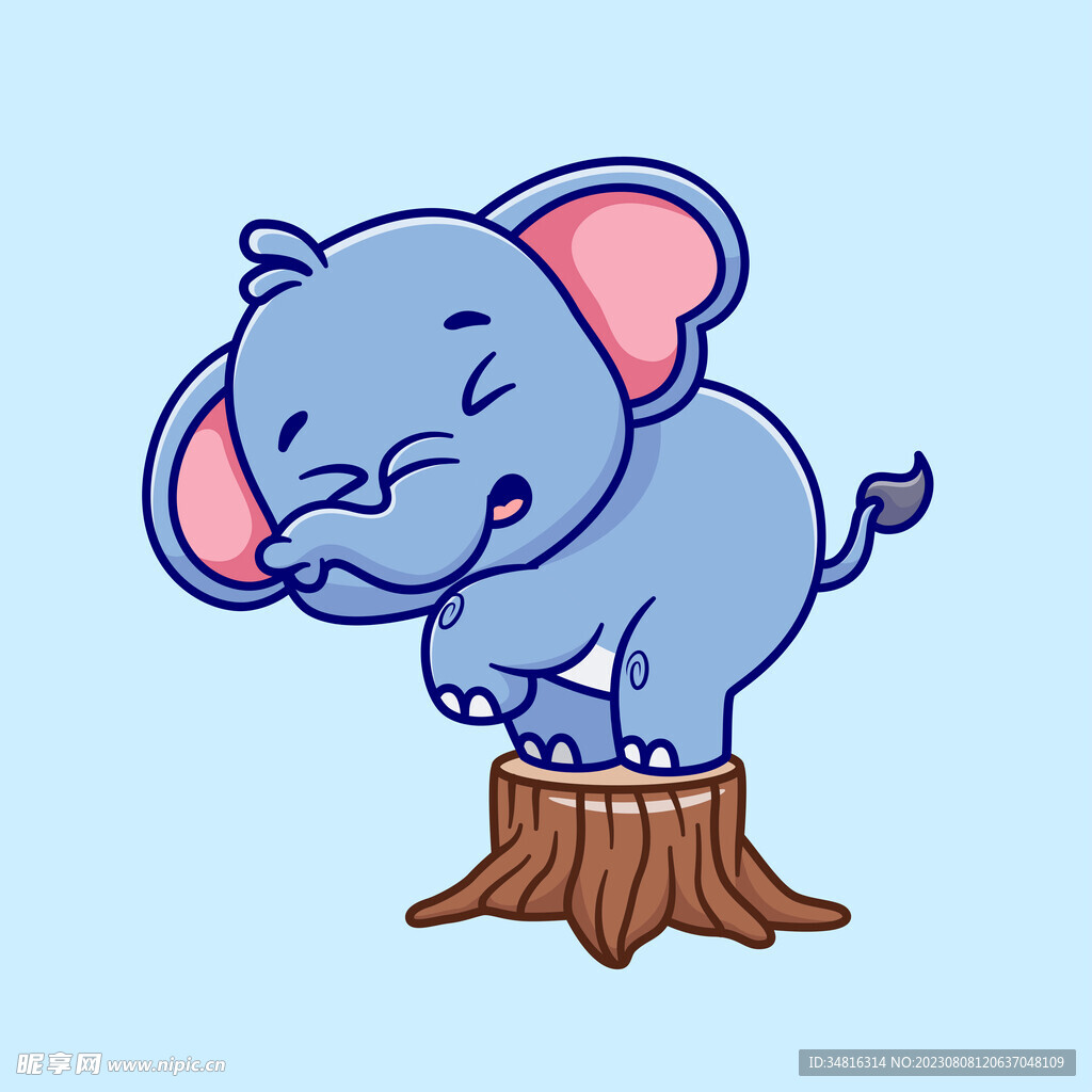 可爱卡通动物大象