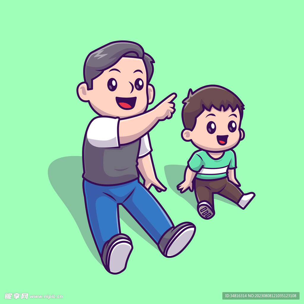 卡通人物父子