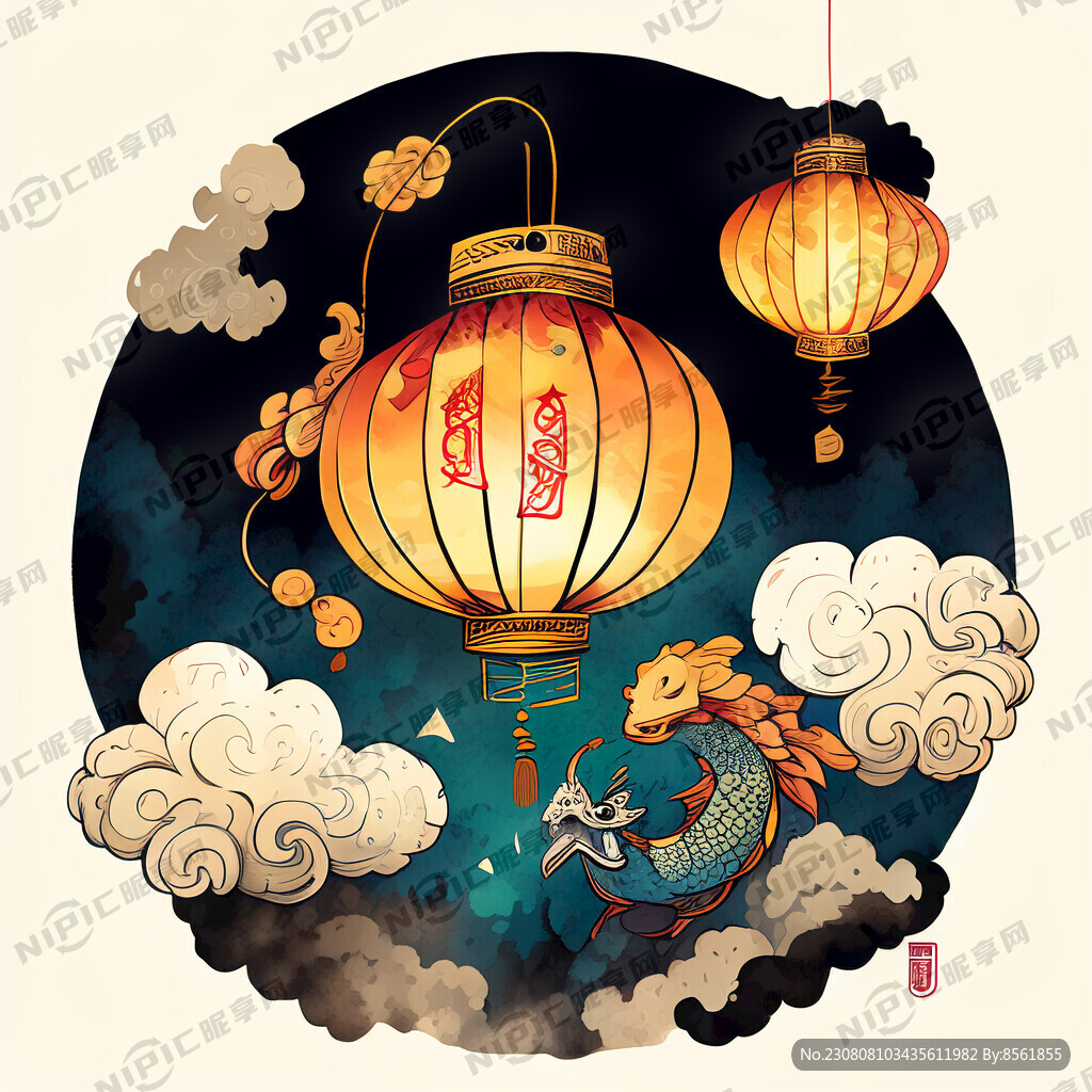 国潮 年味 吉祥物 卡通龙