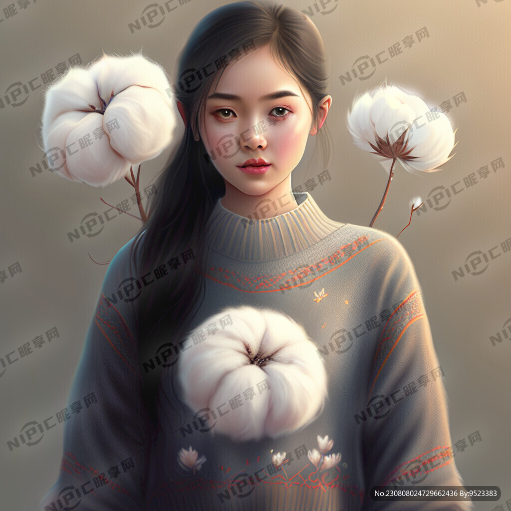 棉花 美少女 毛衣 梦幻