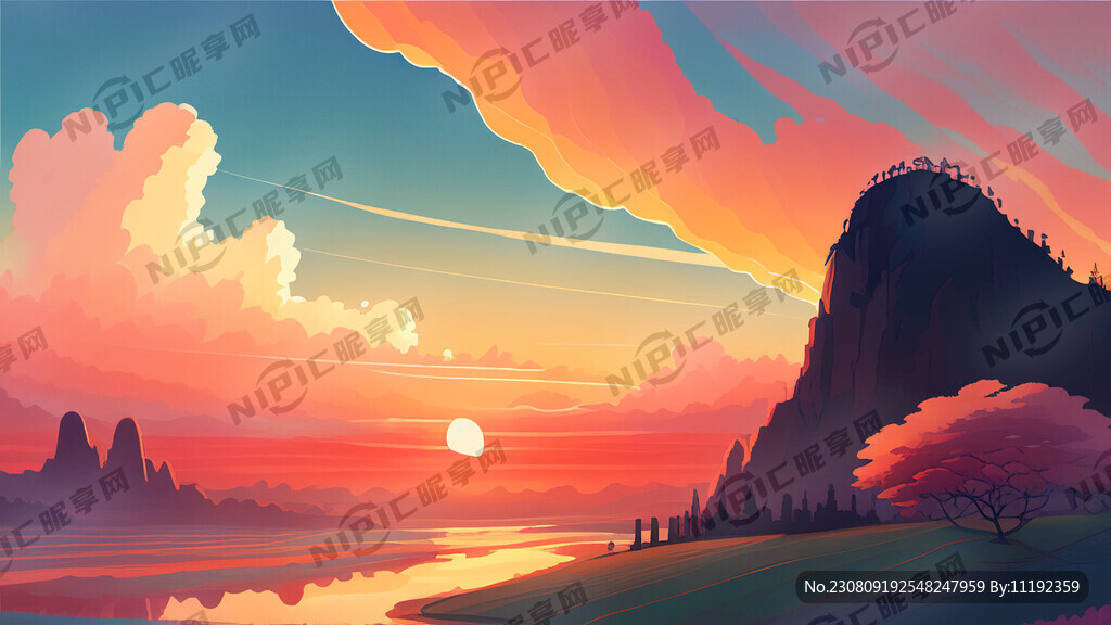 轻松愉悦 朝霞 五彩风光