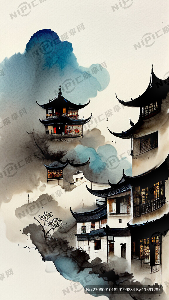 酿酒图 有茅台镇元素 龙纹
