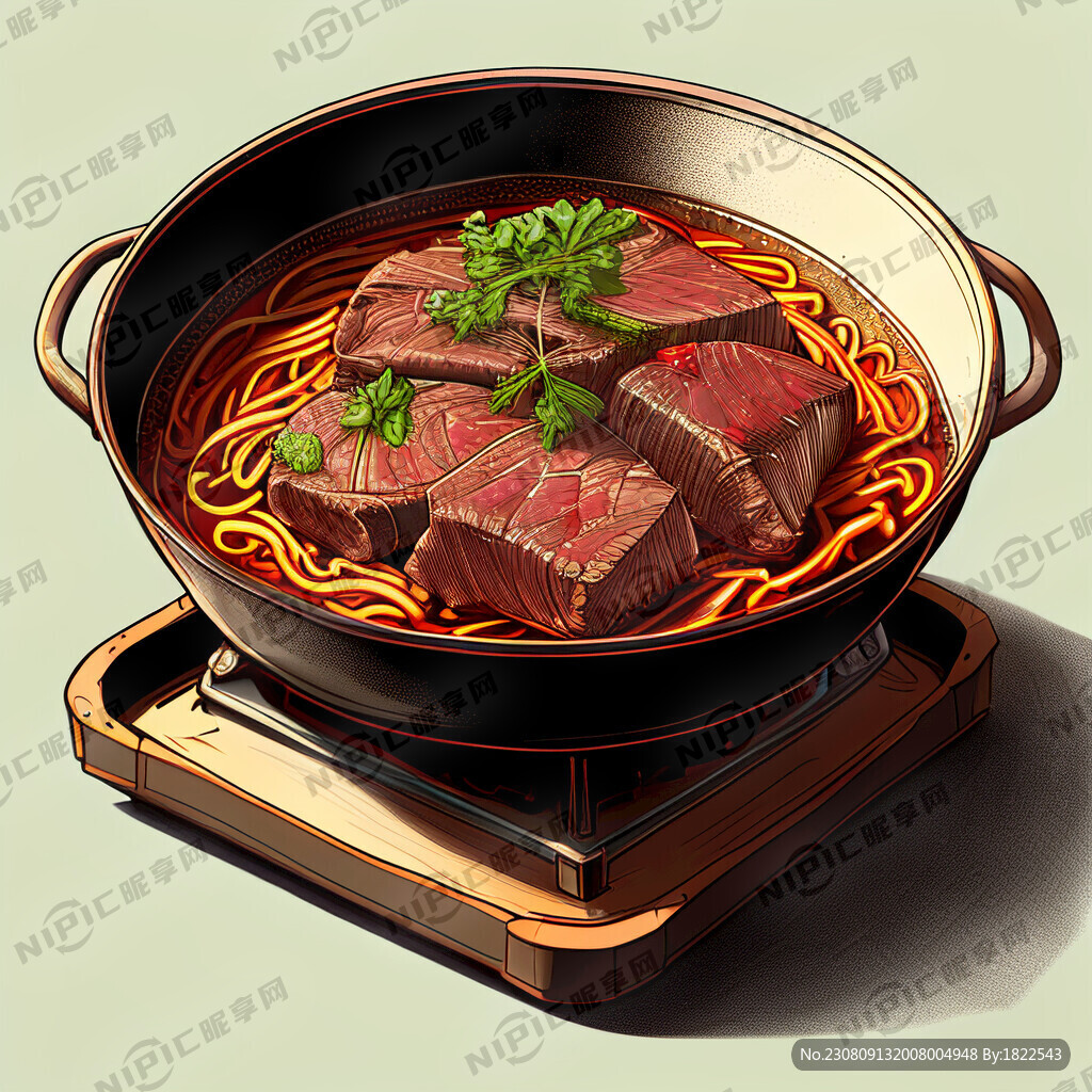 干锅牛肉线稿