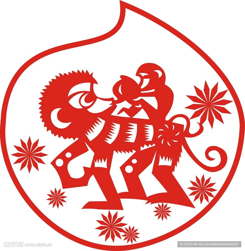 猴子剪纸