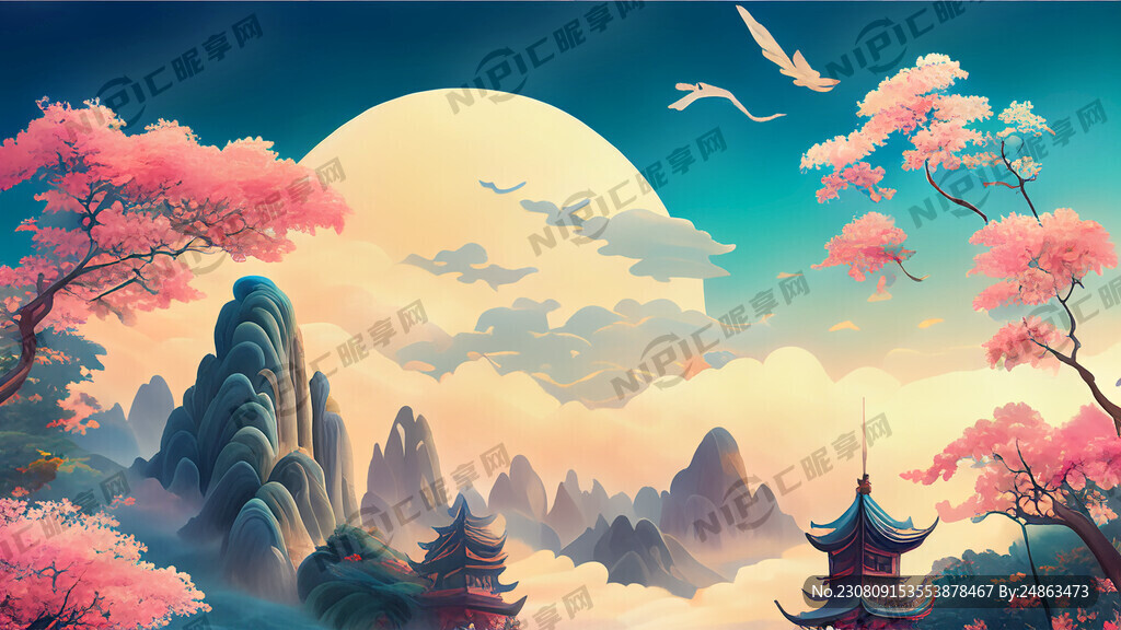 游戏梦幻唯美新中式风景 超高清