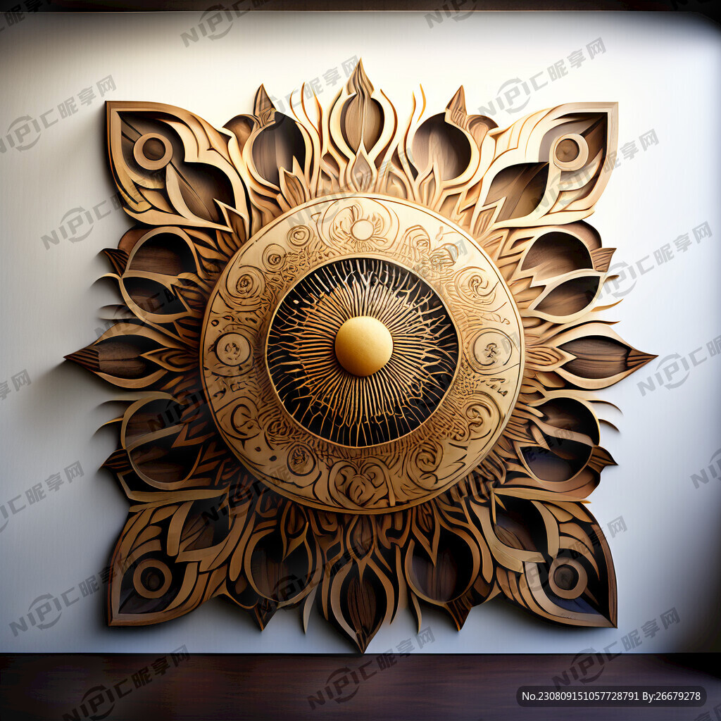 一面墙上铺满木纹装饰挂着几层阳