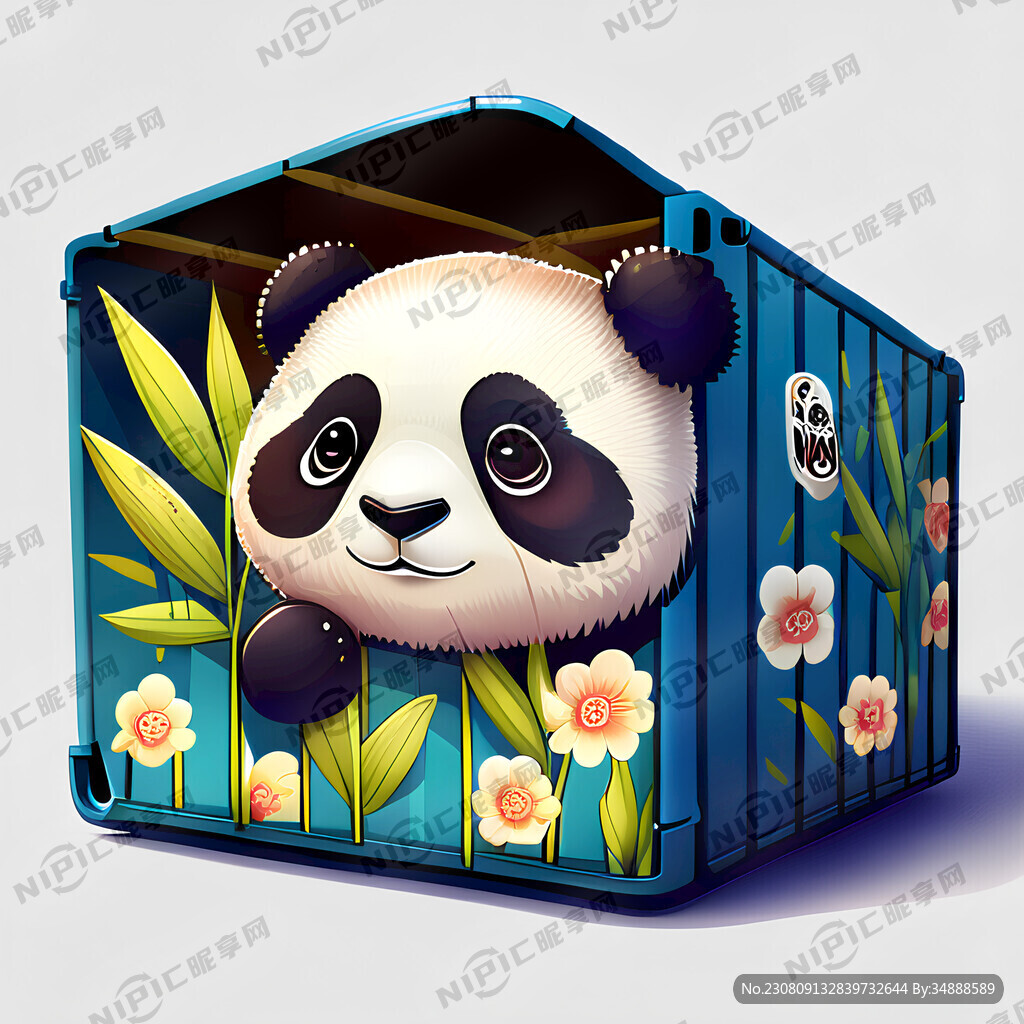 熊猫图案招商集装箱商铺卡通画面