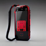 手机壳设计，带挂绳孔，欧美风格，黑红颜色搭配
