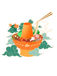 火锅插画