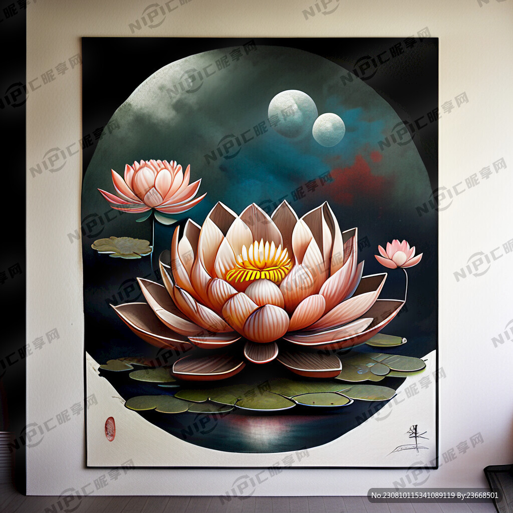 莲花台禅意彩绘