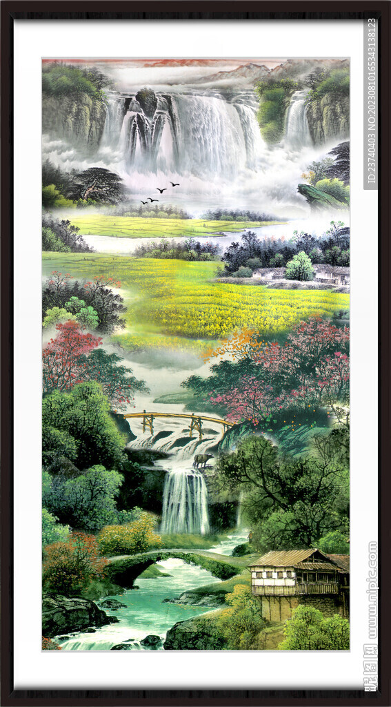 竖版山水画 