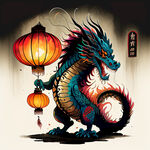 龙，吉祥物，卡通，卡通吉祥物，中国龙，灯笼，新年，
