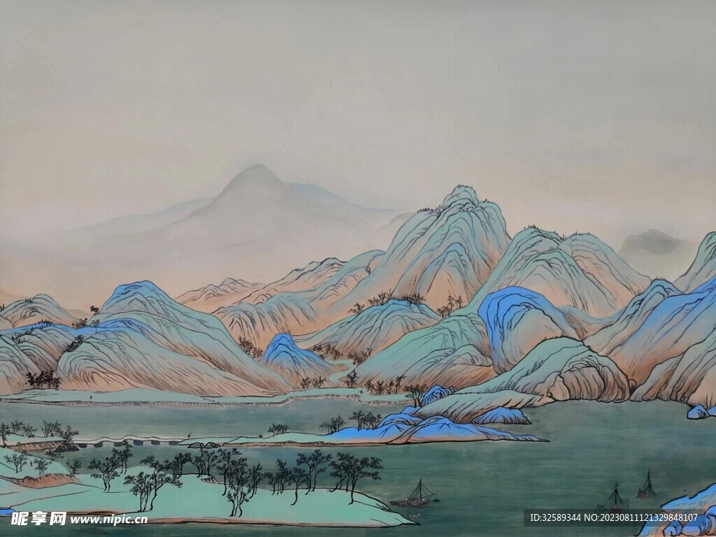 千里江山手绘图  