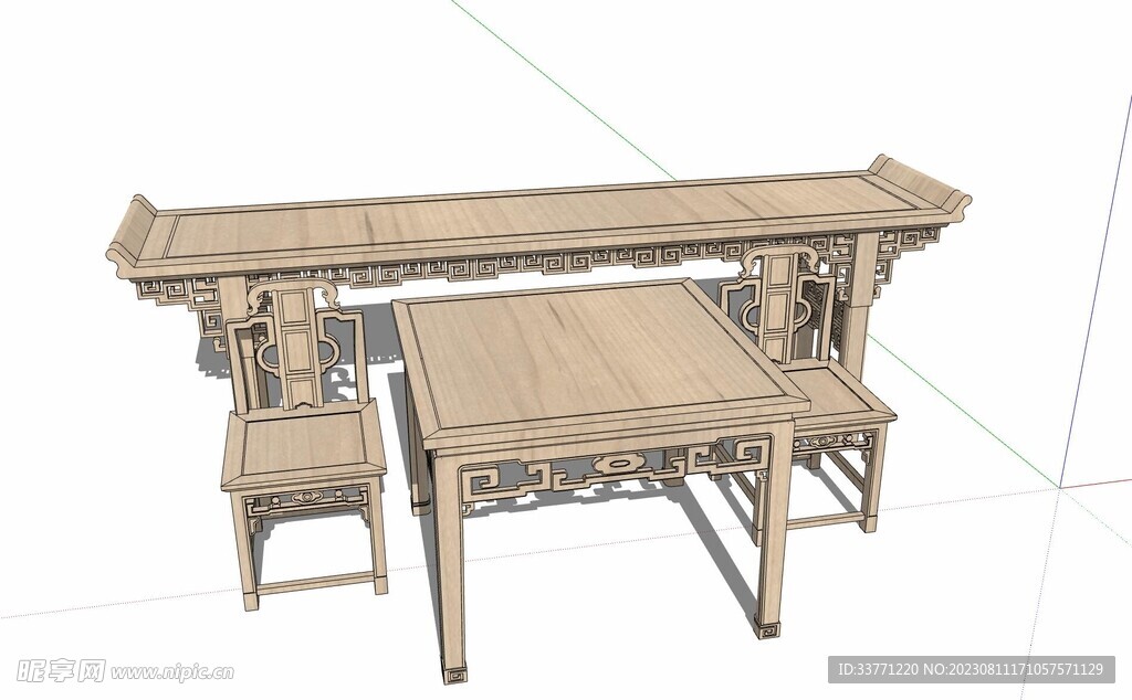 古典桌椅模型