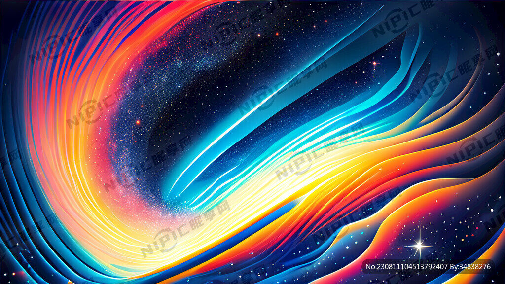 流光溢彩的空间艺术 蓝色背景