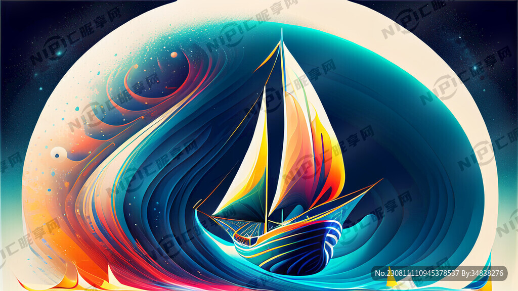 流光溢彩的空间艺术 蓝色背景