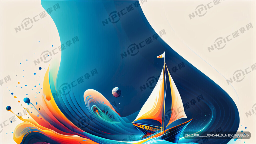 流光溢彩的空间艺术 蓝色背景