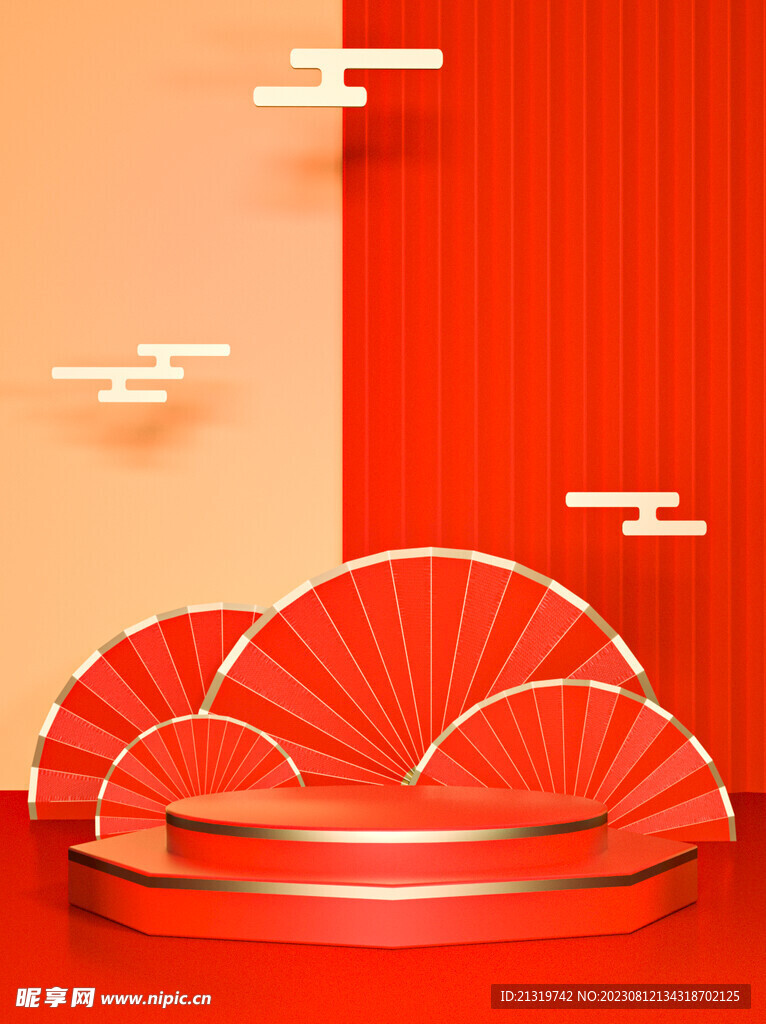 红色中式背景
