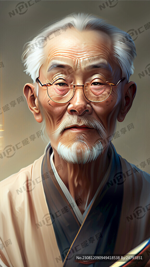 正面睿智有知识的老年人