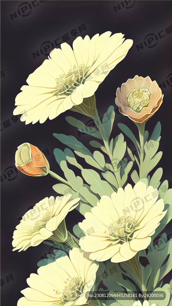 黄芪 植物 彩色插画 艺术