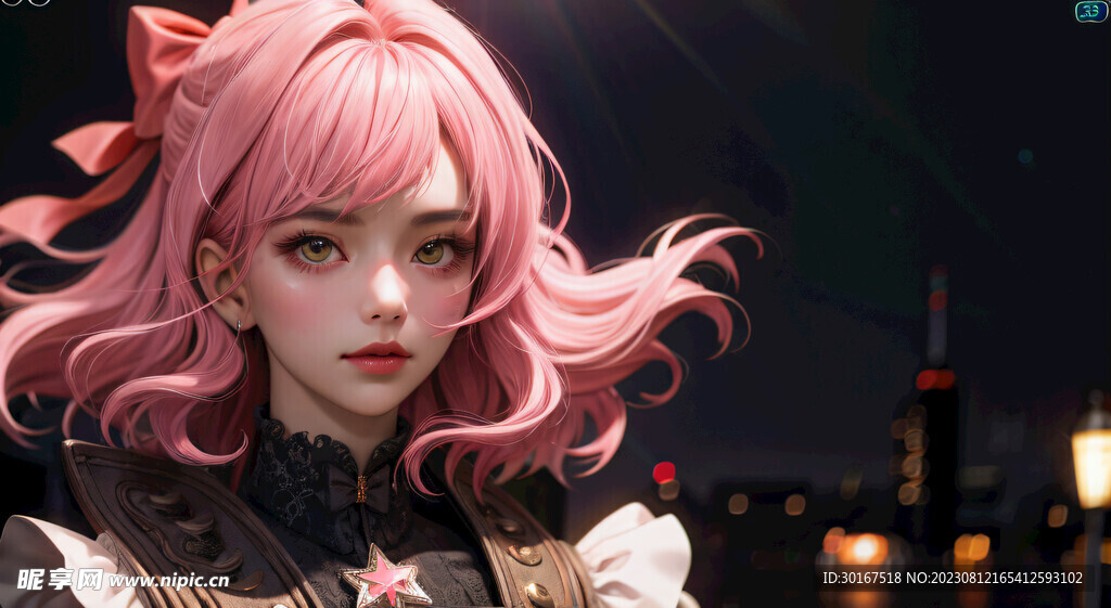 粉色少女壁纸