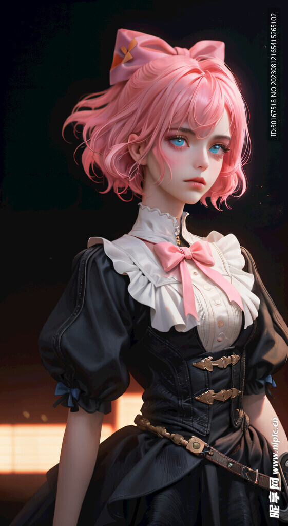 粉色少女手机壁纸