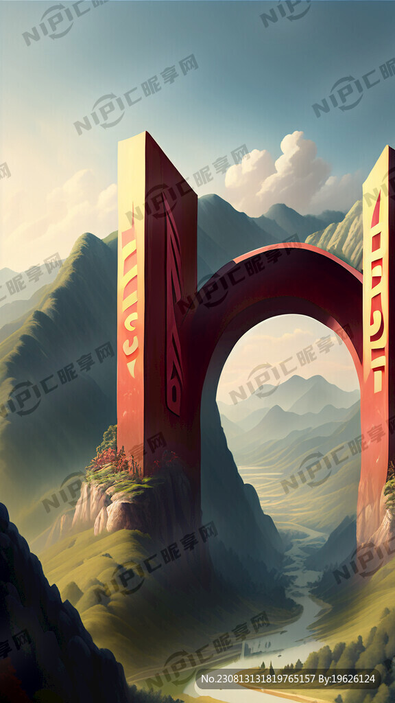 大庆两个字藏在一张风景画里面