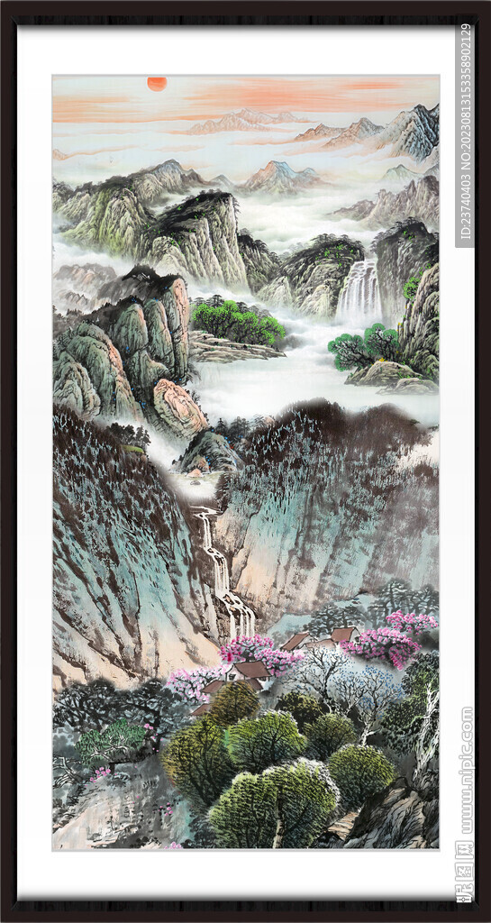竖版山水画 