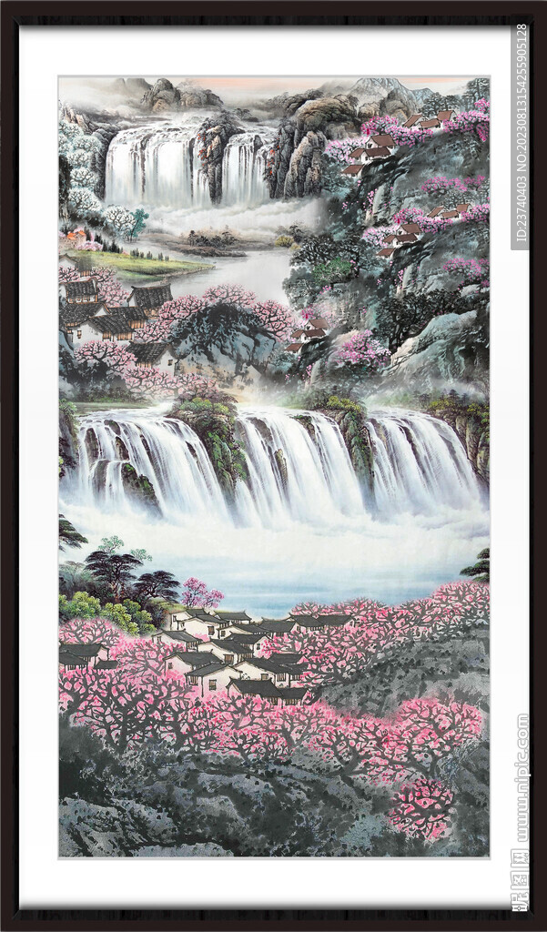 竖版山水画 