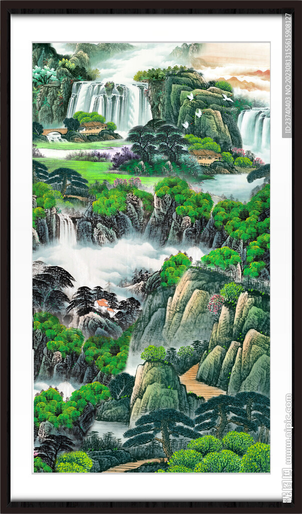 竖版山水画 