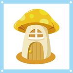 可爱的蘑菇房卡通矢量素材