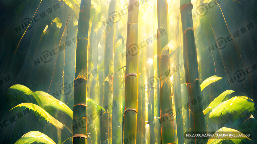竹林洒满阳光